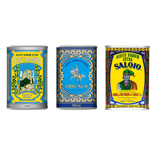 Olivenöl 3er Set – Probierset je 500ml | Natives Olivenöl Extra aus Portugal (Triunfo, Santa Maria, Saloio)