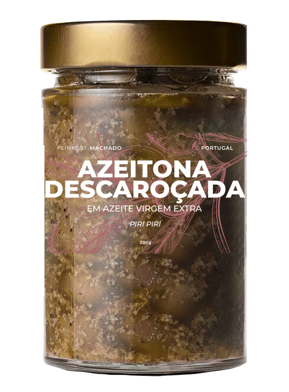 Feinkost Machado - Entkernte Oliven in Olivenöl mit Piri Piri