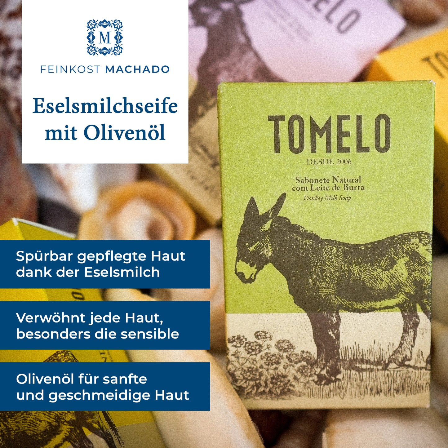 Seife aus Eselsmilch mit Olivenöl - Tomelo 150g