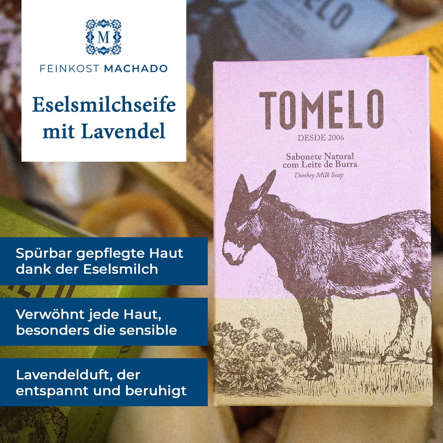Seife aus Eselsmilch mit Lavendel - Tomelo 150g
