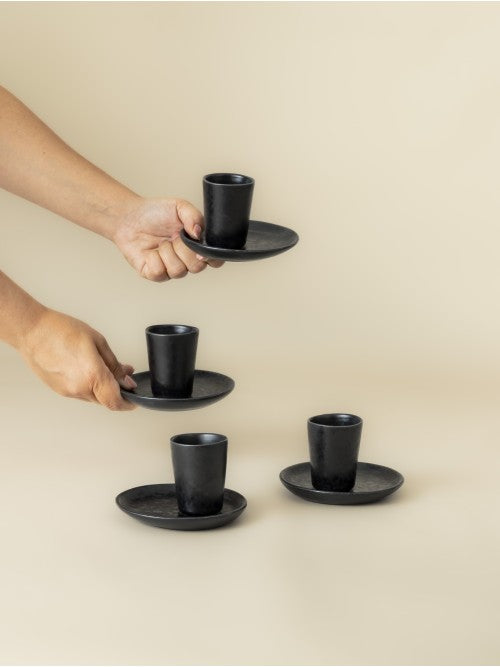 Amazonia Espressotasse schwarz mit Unterteller
