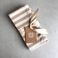 3er Set Geschirrtuch gestreift - beige