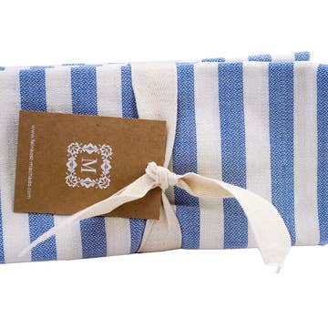 3er Set Geschirrtuch gestreift - blau